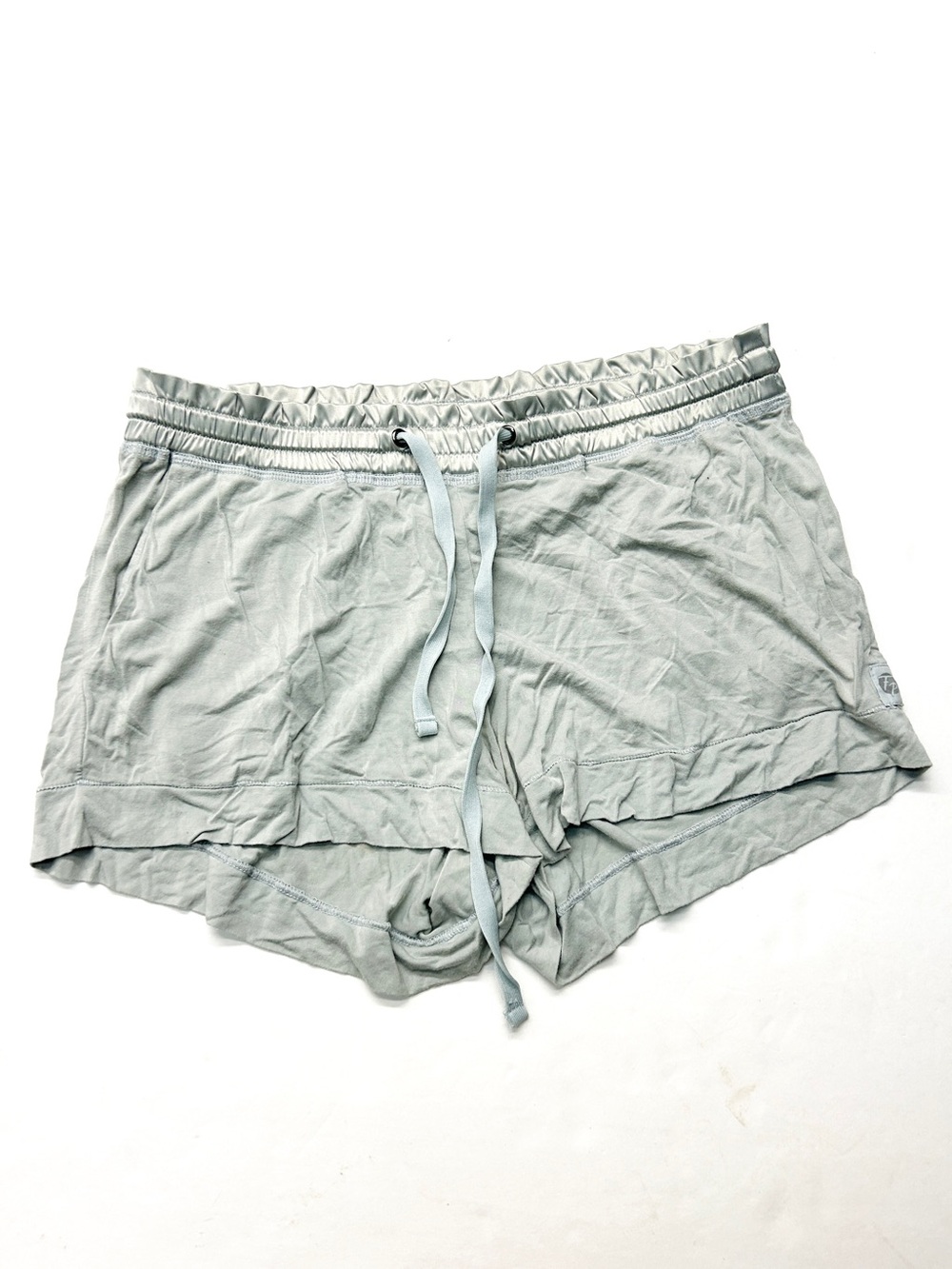 Faceplant Dreams Gray Drawstring Lounge Pajama PJ Bamboo Short Shorts Satin Trim